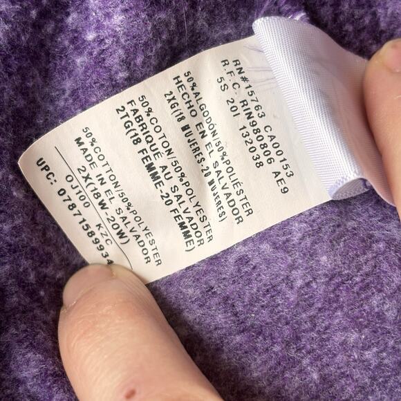 Just My Size Sweatpants Sz 2X Plus Size Fleece inside Purple Winter Comfy Lounge - Picture 5 of 11